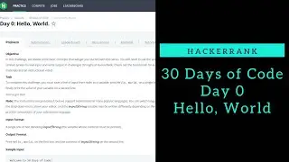 Hello! World || HackerRank || Day 0 || Python