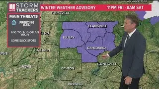 Winter weather advisory issued for parts of north Georgia overnight