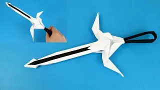 How to make a short sword out of paper  Origami weapon