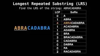 Longest Repeated Substring suffix array