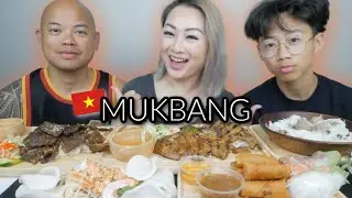 Mukbang Feast *Vietnamese Food, Bbq Pork Rib, Lemon Grass Pork and Beef Ball Noodles | N.E