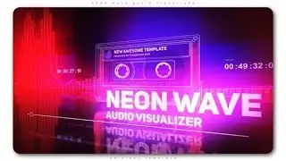 Neon Wave Audio Visualizer | After Effects Template