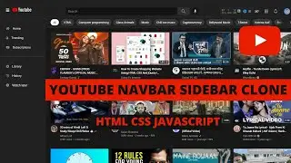 Youtube Navbar Sidebar Clone Using Html Css and Javascript