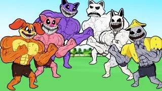 MUSCLE POPPY PLAYTIME 3 CATNAP DOGDAY PIGGY PICKY VS NEW MUSCLE ZOONOMALY ! Cartoon Animation