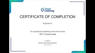 .NET Fundamentals online course with certificate from #greatlearning #.net #NETFundamentals