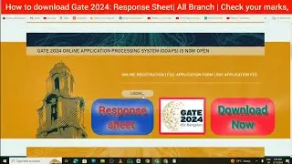 how to download gate response sheet 2024|Gate 2024: Response Sheet Released Download Now|All Branch