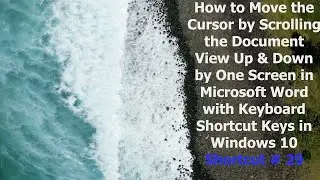 How to Move Cursor Up & Down by one Screen | Microsoft Word Keyboard Shortcuts for Windows 10 & 11