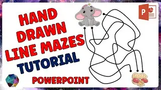 🎨Hand-drawn line mazes in PowerPoint tutorial -  [for KDP activity book interior]