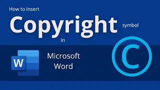 How to insert Copyright Symbol in Word