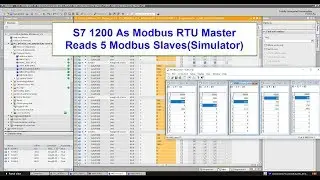 💢 S7 1200/S7-1500 As Modbus RTU Master Reads 5 Modbus Slaves