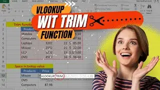 You Dont Know ! How Excel Trim Formula Can Solve Big Problems | vlookup with trim