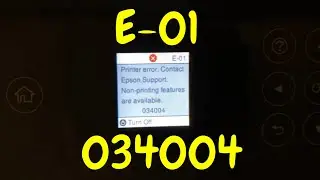 Fix Epson Printer E-01 034004 