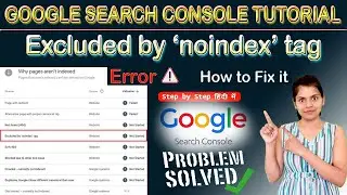 How to fix excluded by ‘noindex’ tag | Excluded by ‘noindex’ tag Error In Google Search Console