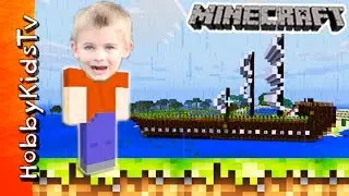 HobbyFrog Creates a Minecraft Boat Car in Creative World