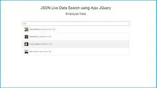 Create Live Search JSON Data by using JQuery Ajax