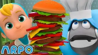 Giant Burger for Hungry Hungry Baby!!! | 1 HOUR OF ARPO! | Funny Robot Cartoons for Kids!