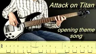 Attack on titan opening theme song (for 5-string bass with TABS)