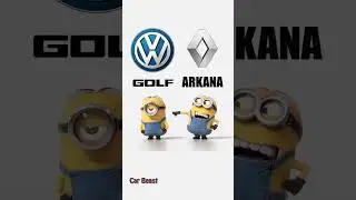 Volkswagen Golf vs Renault Arkana minion style funny 