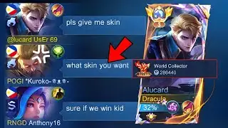 ALUCARD "NO SKIN" BUT WORLD COLLECTOR PRANK IN MCL!! - Mobile Legends