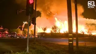 Video: The most extreme moments during a massive California pallet fire