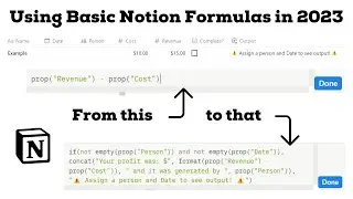 Learn Notion Formula Basics (Formula 1.0) Using Concat, Format, If, Empty, And, OR Formulas