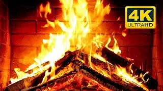 🔥 Cozy Fireplace 4K (12 HOURS). Fireplace with Crackling Fire Sounds. Crackling Fireplace 4K