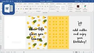 How to create Happy Birthday 🎂 card in Microsoft Word (Tutorial - When Life Gives You Lemons)