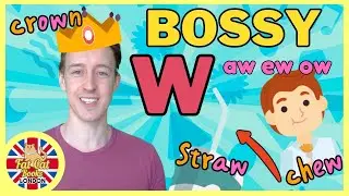 Bossy w, phonics ow aw ew, long vowel o + u, Learn to read, #phonics, #kindergarten #learnenglish