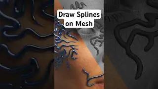 Draw splines directly onto a mesh in Cinema 4D #cinema4d #3d #blender