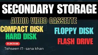 Secondary storage| floppy disk|hard disk| flash drive| compact disk|@tehseenit-sanakhan2596