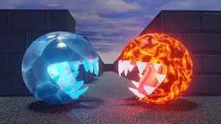 Pacman Vs Pacman (Fire Vs Water, Slime Monsters, Sharks)