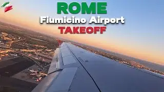 Rome Fiumicino Airport Sunset Takeoff | Airbus A320