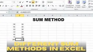 Sum Methods in Excel