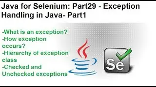 Java for Selenium | Part29 | Exception Handling in Java | Part A