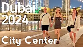 Dubai [4K] Amazing Night City Center, Downtown Dubai Walking Tour 🇦🇪