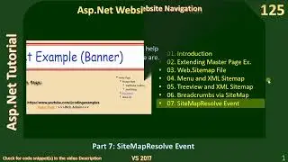 Website Navigation | Part 7 - SiteMapResolve Event | Asp Net Tutorial #125