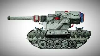 как нарисовать танк E-100 || How to draw a E-100 tank?