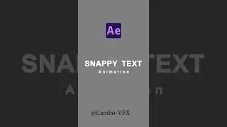 Simple Snappy Text Animation  in After Effects