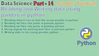 data science |Part - 14| reading and writing data using pandas in python | part -1