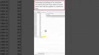Discover Excel's Secret Weapon: Basic Forecasts Made Easy with Exponential Smoothing - Excel #Shorts