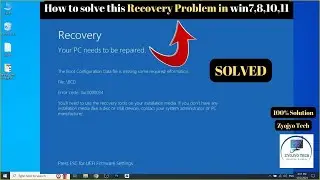 Your PC/Device Need to be Repaired BCD Error Code 0xc000000F | Windows Recovery Blue Screen Error