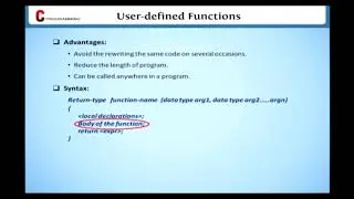 User Defined Functions || Learn C Programming || Learning C Language