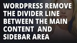 WordPress Remove The Divider Line Between The Main Content  And Sidebar Area