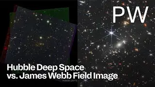 Hubble Deep Space vs. James Webb Field Image