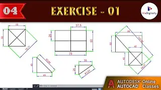 AutoCad Line Command Exercises English | How to use line command in AutoCAD | 