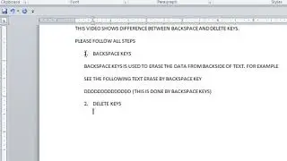 Difference between Backspace Key and Delete Key