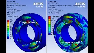 Heat Dissipation in a Shell Bearing with a High Friction Coefficient - ANSYS WB Explicit Dynamics