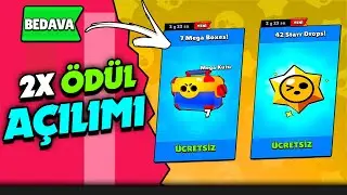 ÖDÜLÜ 2 KEZ Mİ VERİYOR?  ÜCRETSİZ 14 Mega Kutu ve 84 Yıldız Eşyası BRAWL STARS