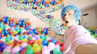 HIDING $1,000 IN 10,000 BALLOONS - PRANK WARS