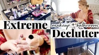 EXTREME BATHROOM + MAKEUP DECLUTTER \\ Before + After